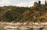 Museumsschiff Fahrt durchs Gebirge (Mittelrhein), Burg Katz bei St. Goarshausen, Foto 5311 Thomas Becker